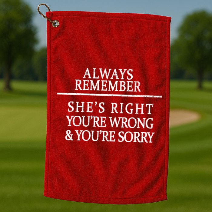 Always Remember She's Rights Your Wrong And Sorry  Golf Towel