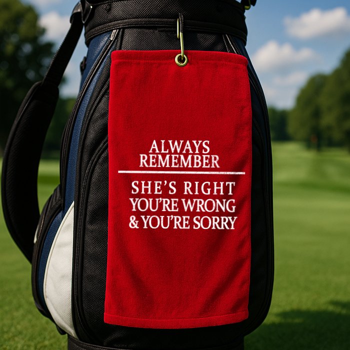 Always Remember She's Rights Your Wrong And Sorry  Golf Towel
