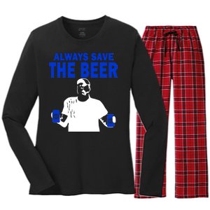 Always Save The Beers Funny Women's Long Sleeve Flannel Pajama Set 