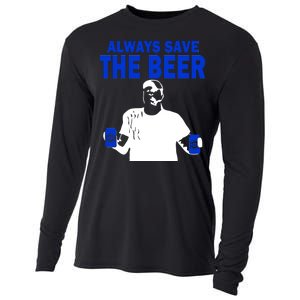 Always Save The Beers Funny Cooling Performance Long Sleeve Crew