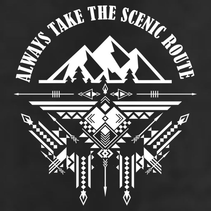 Always Take The Scenic Route 7 Panel Mesh Trucker Snapback Hat
