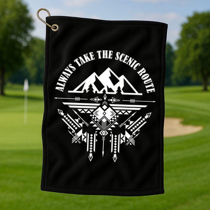 Always Take The Scenic Route Golf Towel