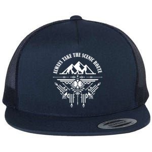 Always Take The Scenic Route Flat Bill Trucker Hat