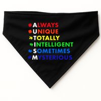 Always Unique Totally Intelligent Sometime Mysterious USA-Made Doggie Bandana