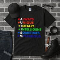 Always Unique Totally Intelligent Sometime Mysterious Tall T-Shirt