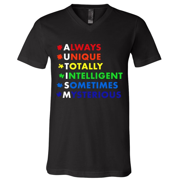 Always Unique Totally Intelligent Sometime Mysterious V-Neck T-Shirt
