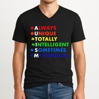 Always Unique Totally Intelligent Sometime Mysterious V-Neck T-Shirt
