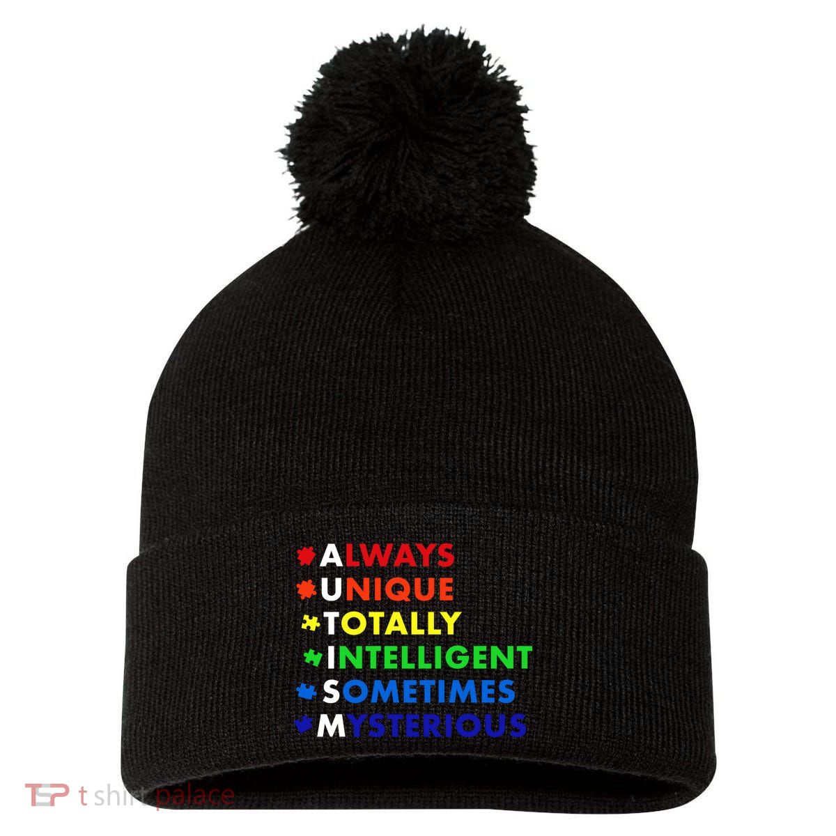 Always Unique Totally Intelligent Sometime Mysterious Pom Pom 12in Knit Beanie