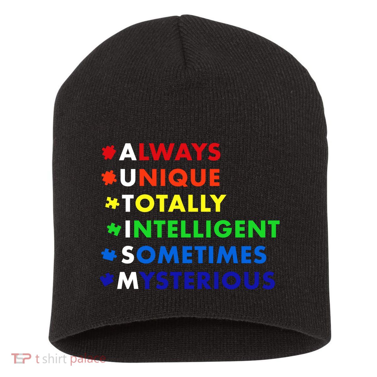 Always Unique Totally Intelligent Sometime Mysterious Short Acrylic Beanie
