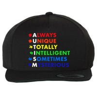 Always Unique Totally Intelligent Sometime Mysterious Wool Snapback Cap