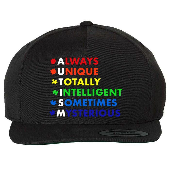 Always Unique Totally Intelligent Sometime Mysterious Wool Snapback Cap