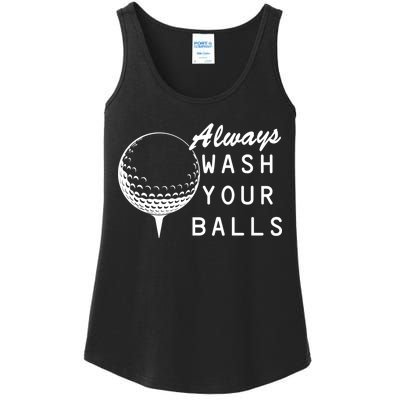 Always Wash Your Balls Funny Golfing Ladies Essential Tank