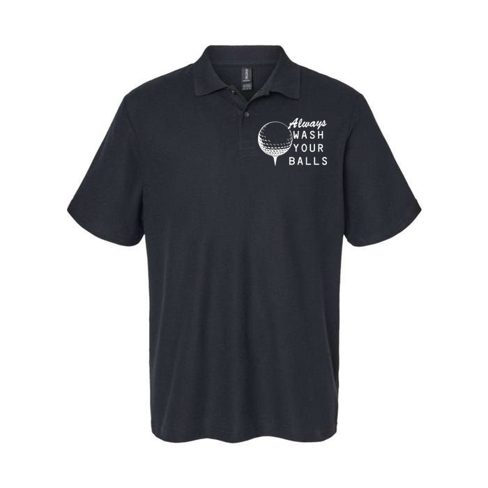 Always Wash Your Balls Funny Golfing Softstyle Adult Sport Polo