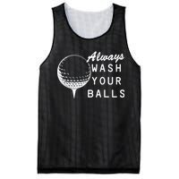 Always Wash Your Balls Funny Golfing Mesh Reversible Basketball Jersey Tank