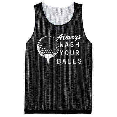 Always Wash Your Balls Funny Golfing Mesh Reversible Basketball Jersey Tank