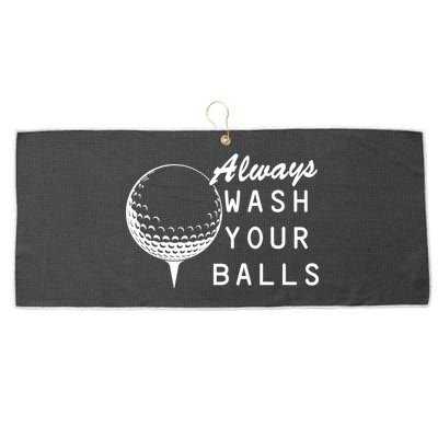 Always Wash Your Balls Funny Golfing Large Microfiber Waffle Golf Towel