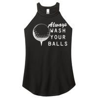 Always Wash Your Balls Funny Golfing Women’s Perfect Tri Rocker Tank