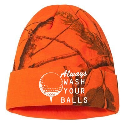 Always Wash Your Balls Funny Golfing Kati Licensed 12" Camo Beanie