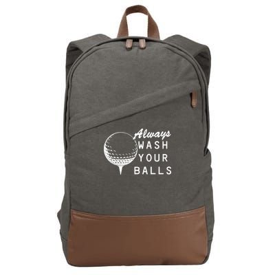 Always Wash Your Balls Funny Golfing Cotton Canvas Backpack