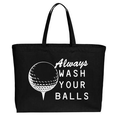 Always Wash Your Balls Funny Golfing Cotton Canvas Jumbo Tote