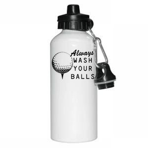 Always Wash Your Balls Funny Golfing Aluminum Water Bottle