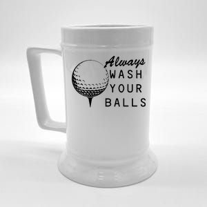 Always Wash Your Balls Funny Golfing Beer Stein