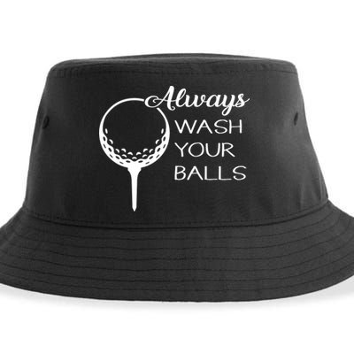Always Wash YUour Ball Funny Golfing Sustainable Bucket Hat