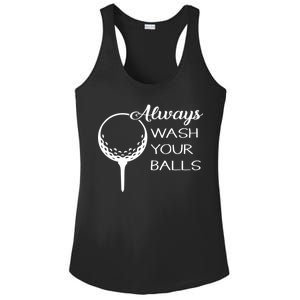 Always Wash YUour Ball Funny Golfing Ladies PosiCharge Competitor Racerback Tank