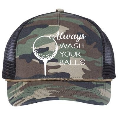 Always Wash YUour Ball Funny Golfing Retro Rope Trucker Hat Cap