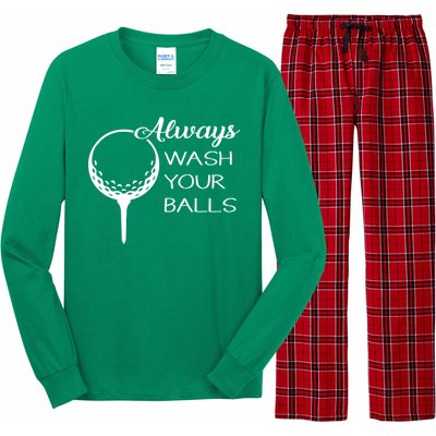 Always Wash YUour Ball Funny Golfing Long Sleeve Pajama Set