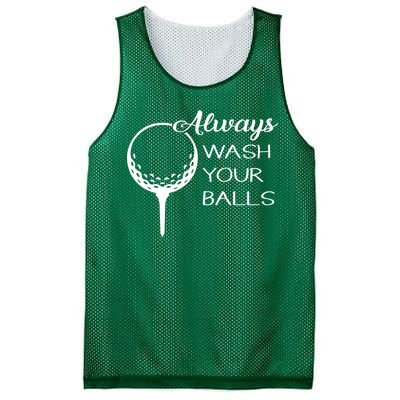 Always Wash YUour Ball Funny Golfing Mesh Reversible Basketball Jersey Tank