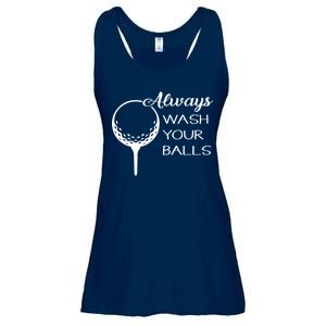 Always Wash YUour Ball Funny Golfing Ladies Essential Flowy Tank