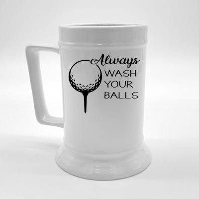 Always Wash YUour Ball Funny Golfing Beer Stein