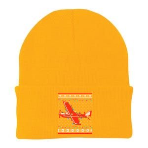 Airplane Lover Xmas Lighting Ugly Airplane Christmas Gift Knit Cap Winter Beanie