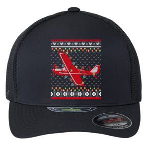 Airplane Lover Xmas Lighting Ugly Airplane Christmas Gift Flexfit Unipanel Trucker Cap