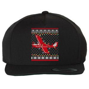 Airplane Lover Xmas Lighting Ugly Airplane Christmas Gift Wool Snapback Cap