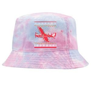 Airplane Lover Xmas Lighting Ugly Airplane Christmas Gift Tie-Dyed Bucket Hat