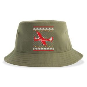 Airplane Lover Xmas Lighting Ugly Airplane Christmas Gift Sustainable Bucket Hat