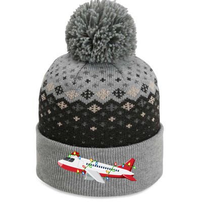 Airplane Lover Xmas Santa Hat Airplane Christmas Gift The Baniff Cuffed Pom Beanie