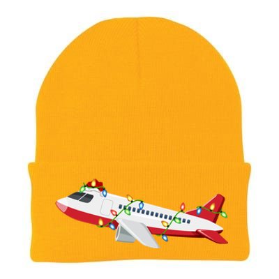 Airplane Lover Xmas Santa Hat Airplane Christmas Gift Knit Cap Winter Beanie