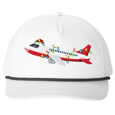 Airplane Lover Xmas Santa Hat Airplane Christmas Gift Snapback Five-Panel Rope Hat