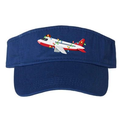 Airplane Lover Xmas Santa Hat Airplane Christmas Gift Valucap Bio-Washed Visor