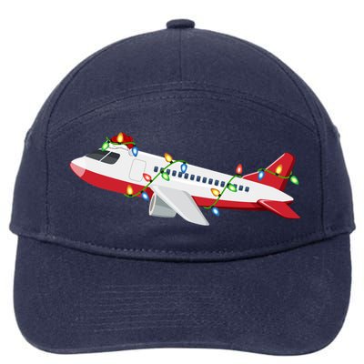 Airplane Lover Xmas Santa Hat Airplane Christmas Gift 7-Panel Snapback Hat