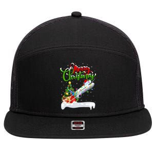 Airplane Lover Xmas Decorations Santa Airplane Christmas Gift 7 Panel Mesh Trucker Snapback Hat