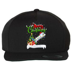 Airplane Lover Xmas Decorations Santa Airplane Christmas Gift Wool Snapback Cap