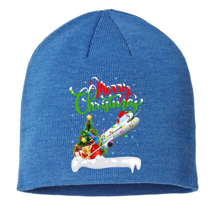 Airplane Lover Xmas Decorations Santa Airplane Christmas Gift Sustainable Beanie