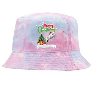 Airplane Lover Xmas Decorations Santa Airplane Christmas Gift Tie-Dyed Bucket Hat