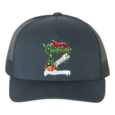 Airplane Lover Xmas Decorations Santa Airplane Christmas Gift Yupoong Adult 5-Panel Trucker Hat