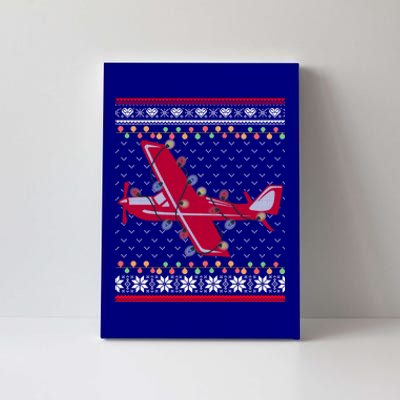 Airplane Lover Xmas Lighting Ugly Airplane Christmas Gift Canvas