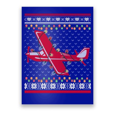 Airplane Lover Xmas Lighting Ugly Airplane Christmas Gift Poster